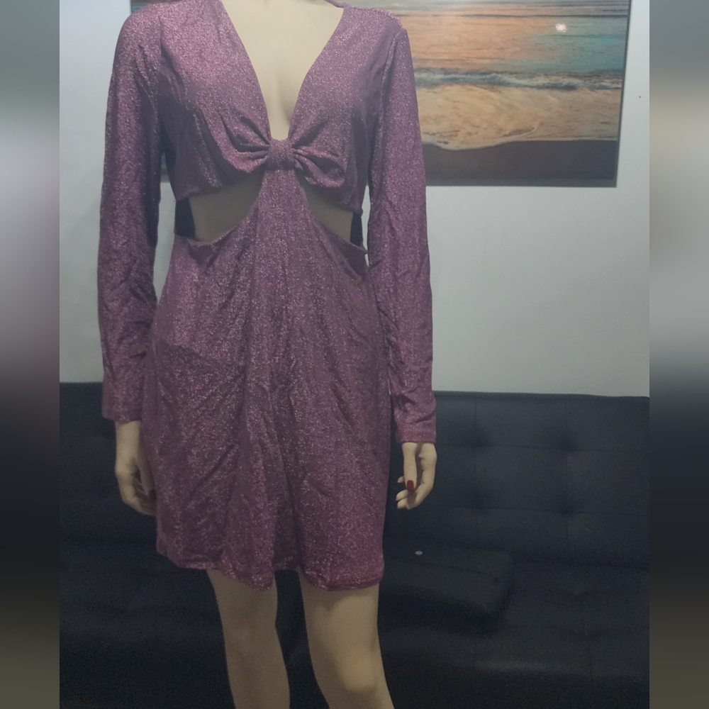 Sparkling Pink Cutout Dress